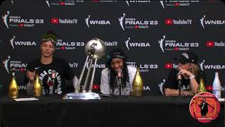 Aja Wilson reacts to being a two time Champion and MVP