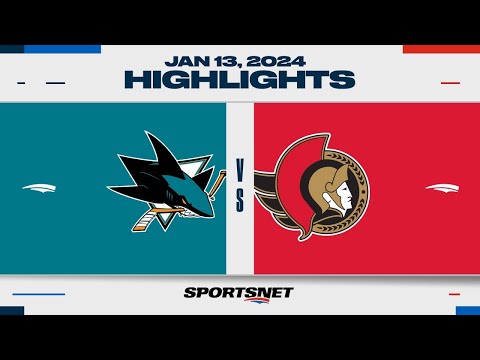 NHL Highlights | Sharks vs. Senators - January 13, 2024