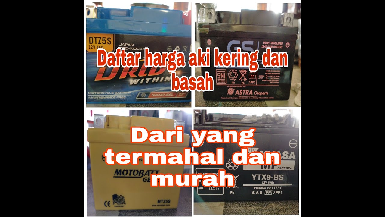 Daftar harga aki motor (kering dan basah) dari yang mahal dan murah