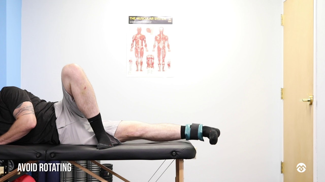 Side Lying Ankle Weight Hip Adduction YouTube
