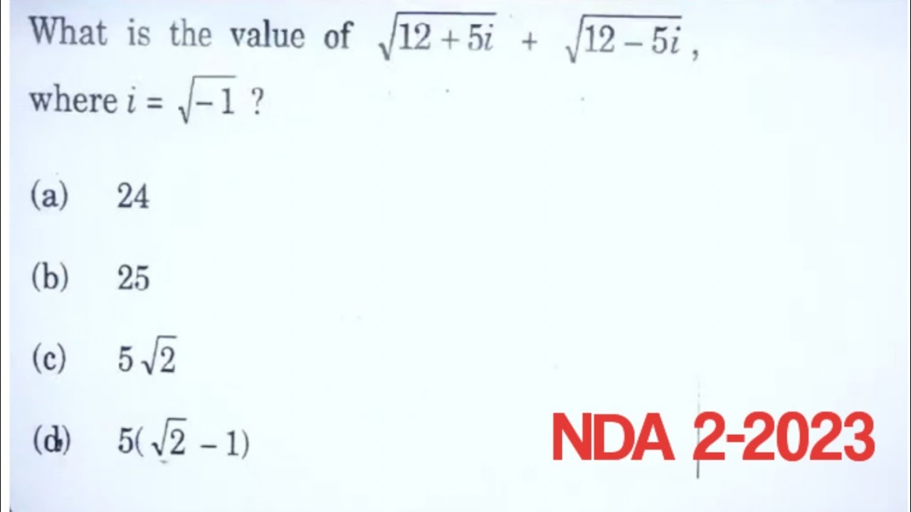 What Is The Value Of 12 5i 12 5i Where I 1 NDA 2 2023 Maths what-is-the-value-of-12-5i-12-5i-where-i-1-nda-2-2023-maths