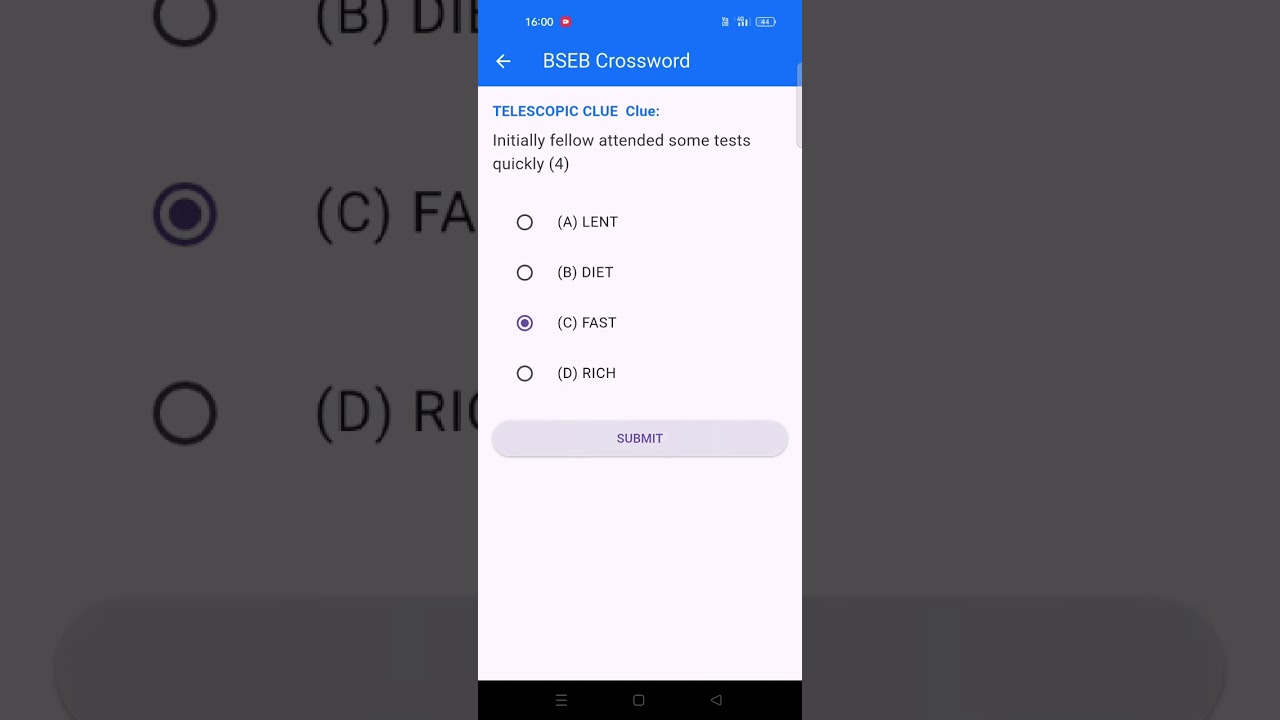 Bseb crossword today answer 08/07/2025