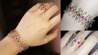 How to make beaded bracelet & ring /very easy for beginners / jewelry making tutorial