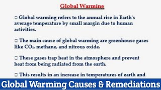 Global Warming Causes Esssay | Causes and Effects of Climate Change | 10 Lines On Global Warming Eng