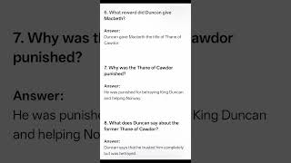 MACBETH ACT -1, SCENE -2 IMPORTANT QUESTIONS ANSWER CLASS -XI ISC 🔥🔥💯💯