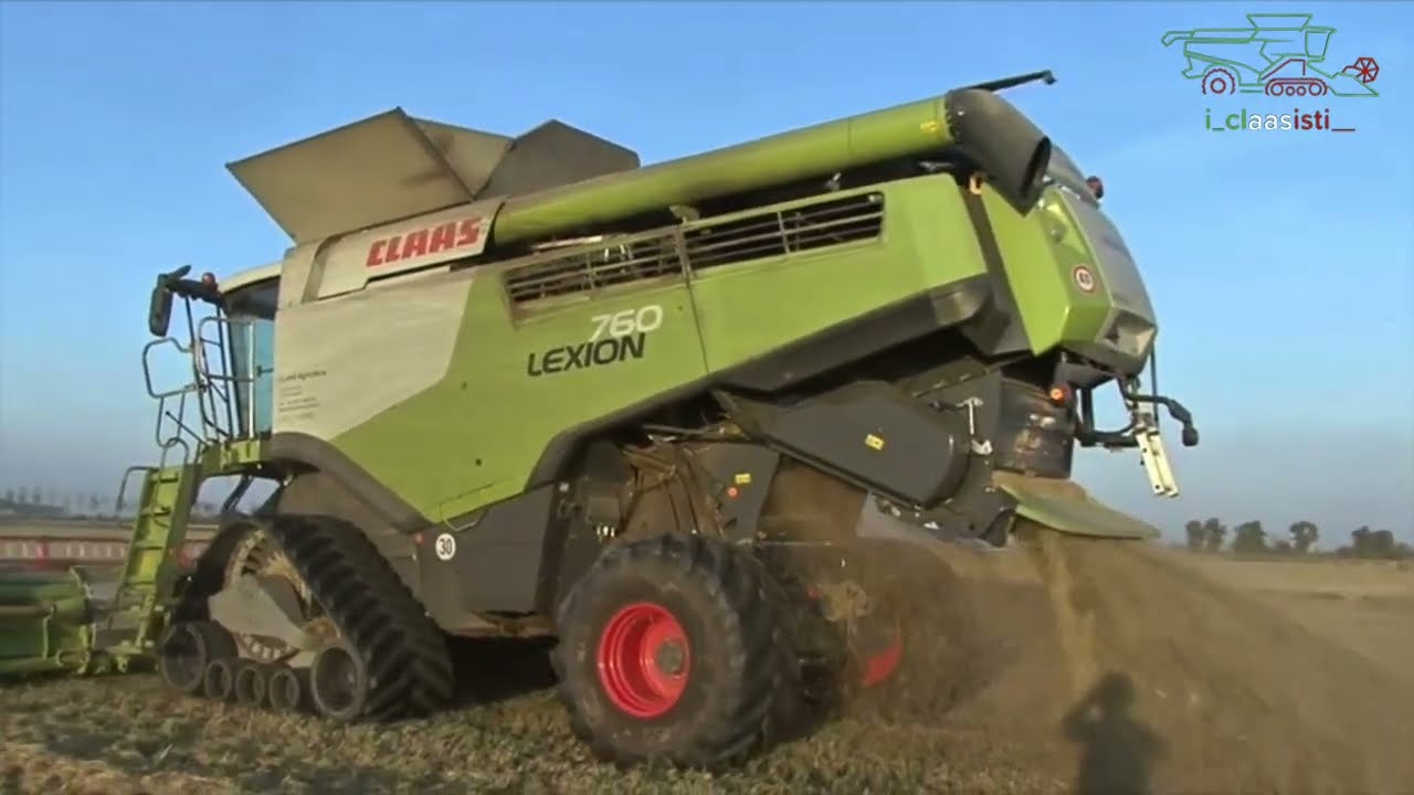 2 claas lexion 760 trebbiatura riso 