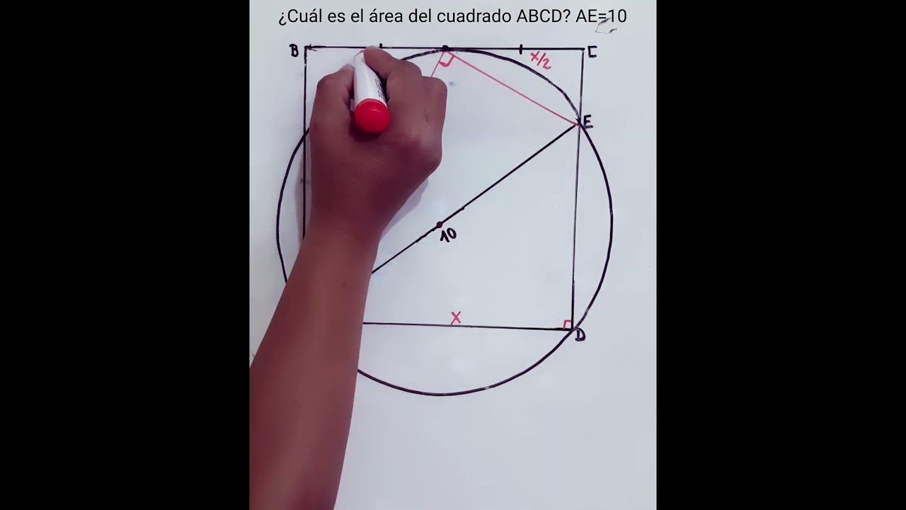 ¿Cómo hallar el área del cuadrado ABCD? matemáticas | geometría