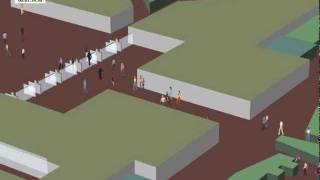 3D airport passenger simulation, self boarding, passenger simulation