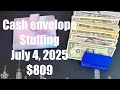 CASH ENVELOPES STUFFING|$809 | PAYCHECK #1💰JULY 2025 #cashstuffing #countingmoney #money