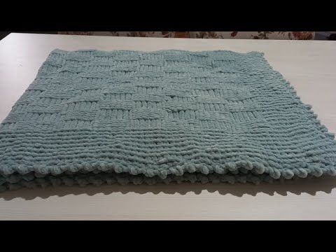 KADİFE İPTEN  YAPIMI ÇOK KOLAY İKİ ŞİŞ  BEBEK BATTANİYESİ baby blanket