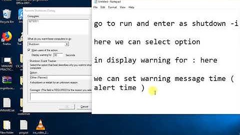 how to restart / shutdown remote pc