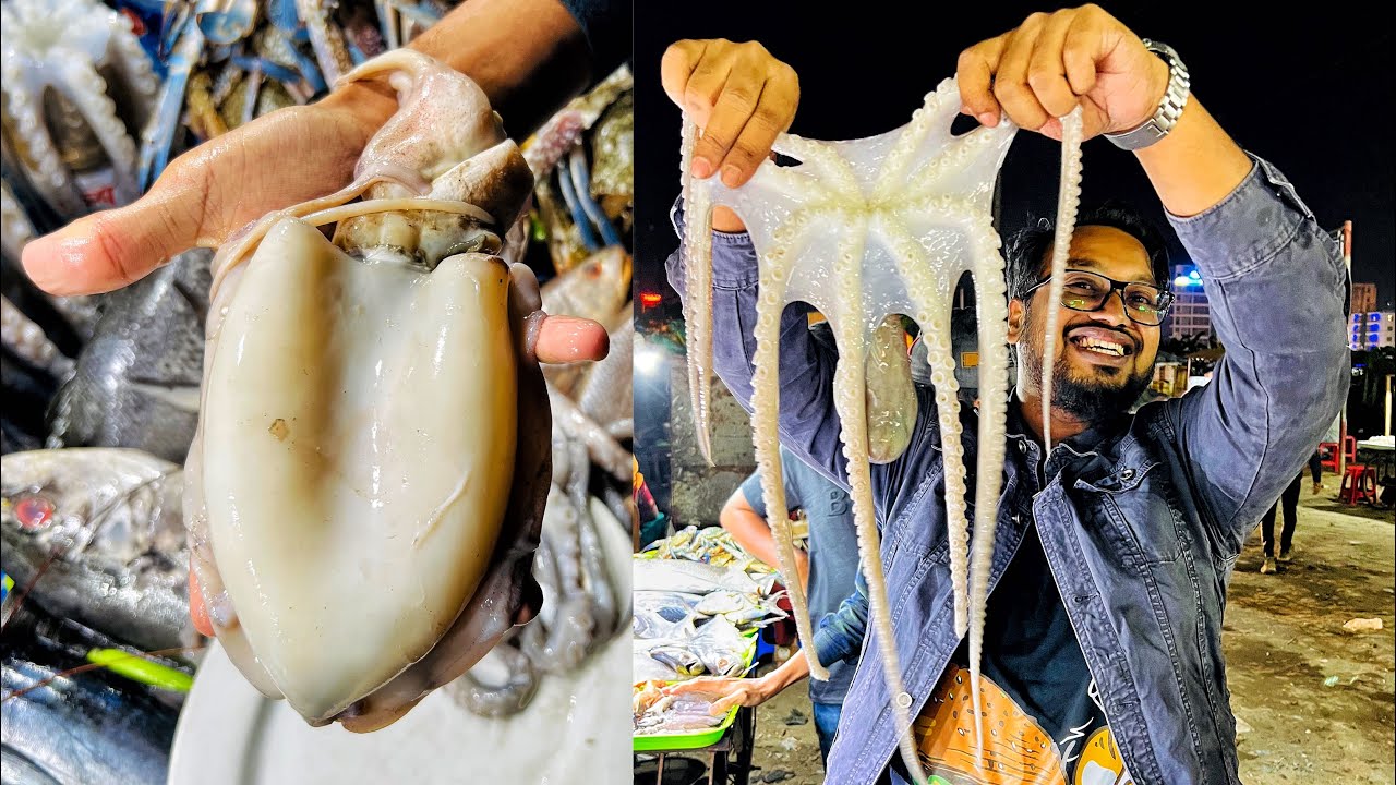 ৭০০ টাকায় অক্টোপাস & মহিলা ক্যাটেল ফিস!! কক্সবাজারের সস্তা সি ফুড !! খাইতে গিয়ে ধরা খাইয়েন না 🥴