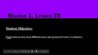 Mission 5, Lesson 29 Math Video