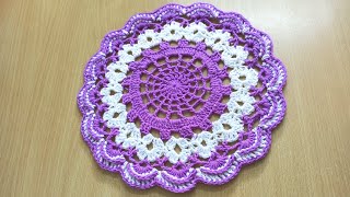 CROCHET THALPOSH - How to Crochet Mandala/Rumal/Doily/Sousplat -थालपोश -Crosia design 9