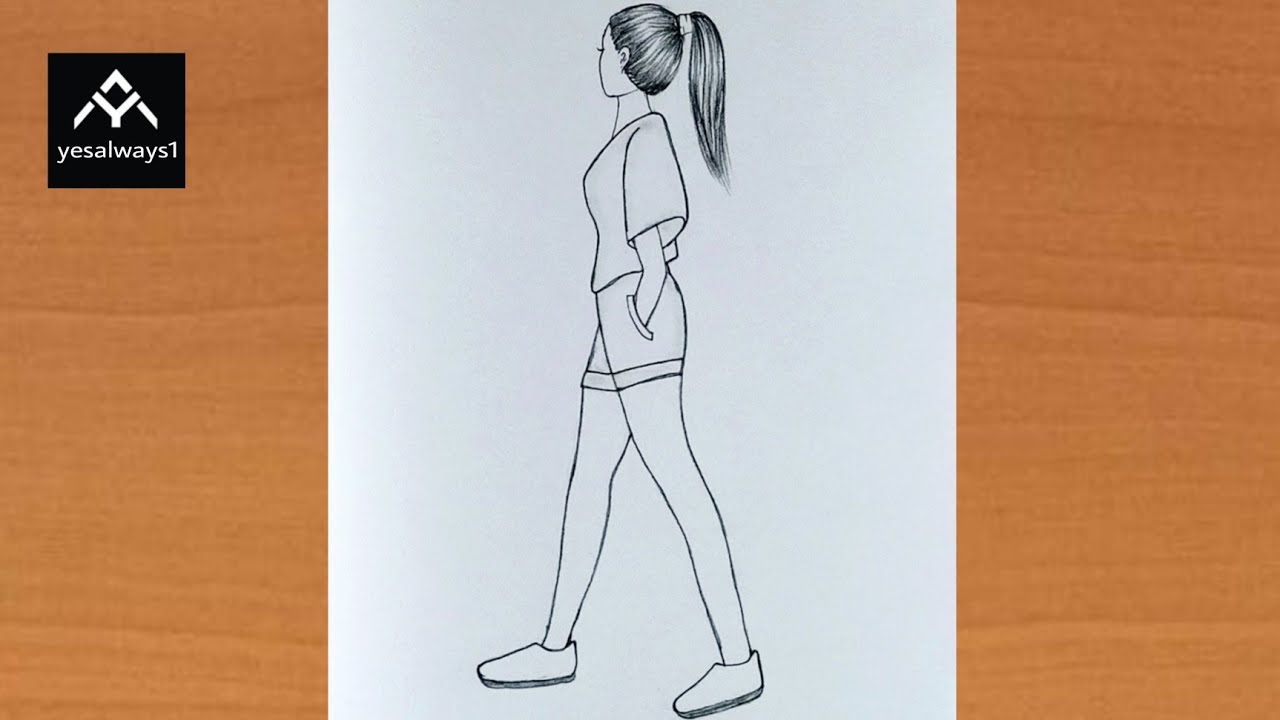 How to Draw a Teenager Walking (Step By Step) 