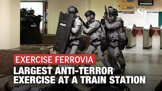 Anti-terror exercise held at Raffles MRT featuring luggage bomb and terrorists | Exercise Ferrovia
