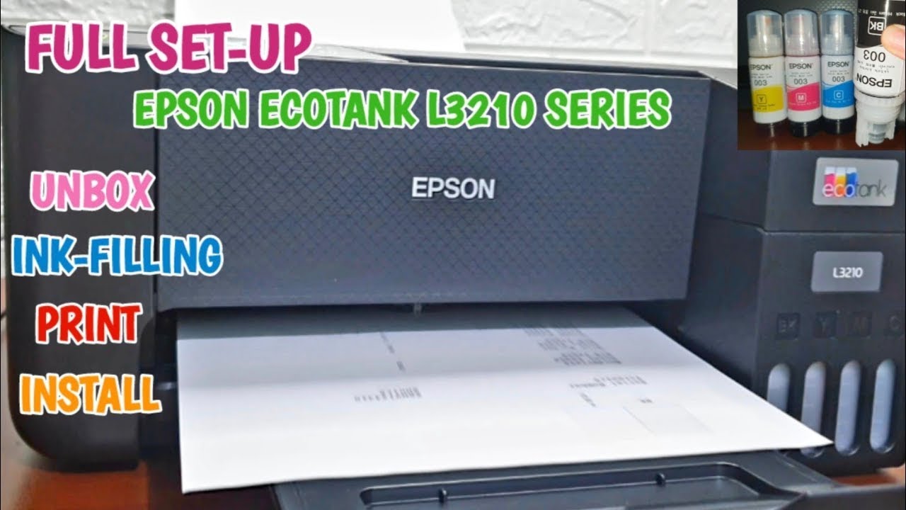 IMPRIMANTE EPSON ECOTANK L3210  Configuration complte dballage impression et installation du remplissage dencre Bon pour les affaires