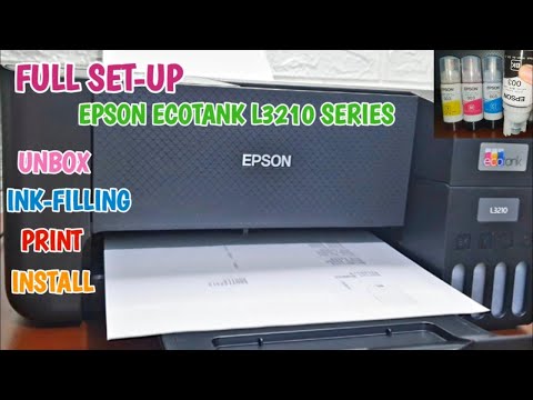 video EPSON ECOTANK L3210 PRINTER | Full Set-up (Unbox Ink-Filling Print & Installation) Good for Business