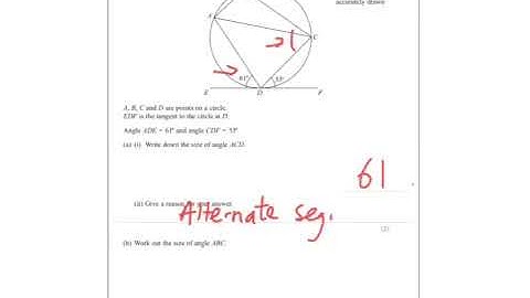 Summer 2017 IGCSE 4HR Q15 Circle Theorems