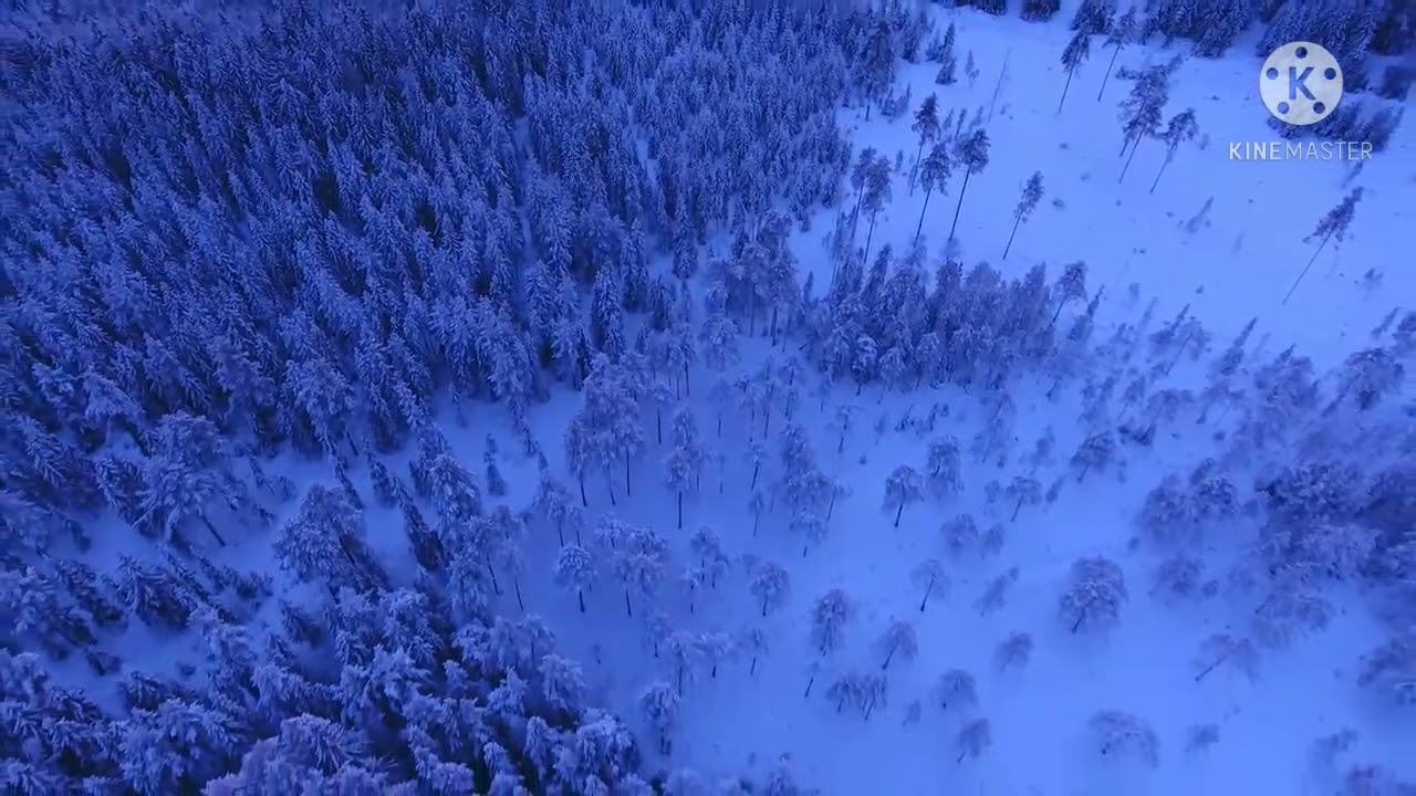 Blue snow field with relaxation music