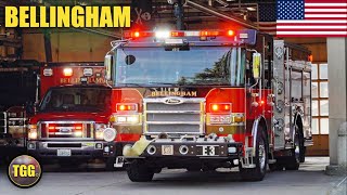 [Bellingham] Fire Department Engine 3 + Aid 3 With Lights & Siren!