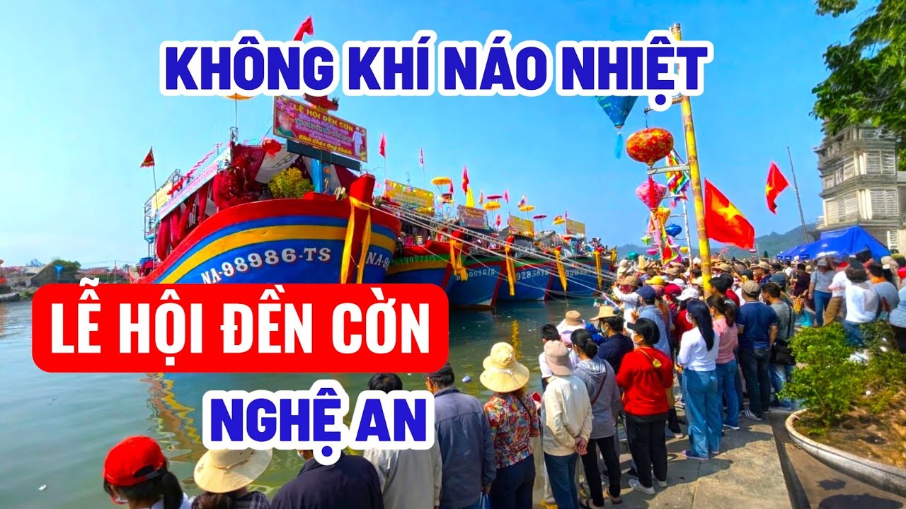 Đền Cờn Nghệ An trước ngày chính hội - Không khí náo nhiệt. 