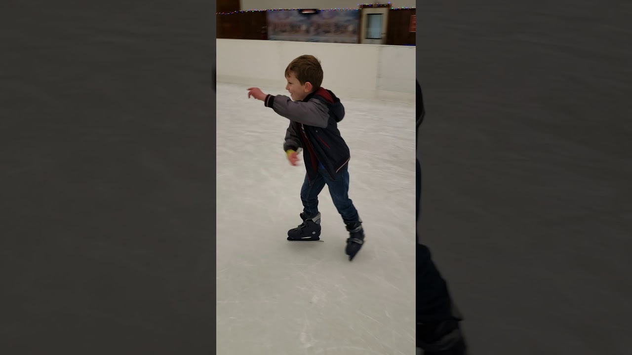 Griff's first time ice skating! Age 7 YouTube