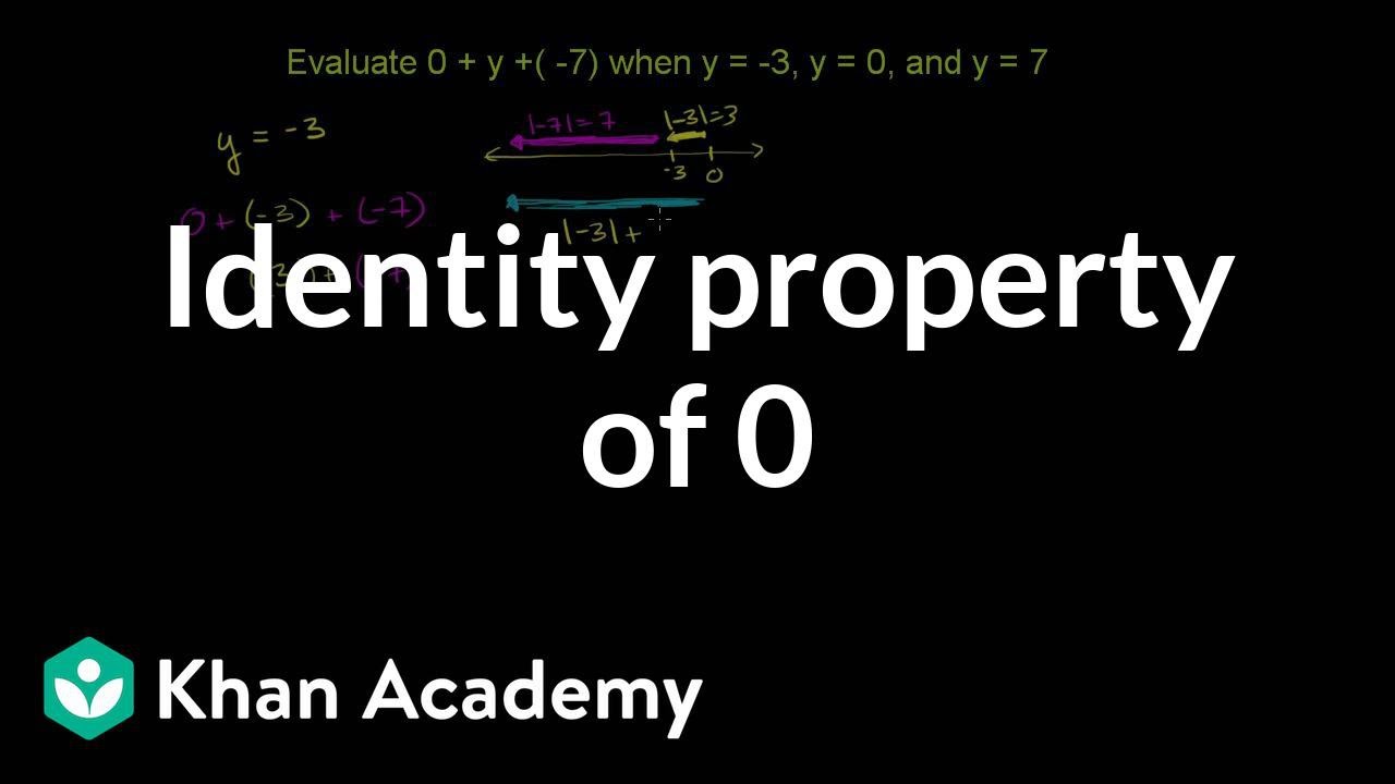 Identity Property Of 0 Video Khan Academy