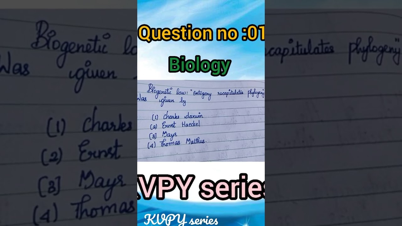 KVPY series | previous year paper| biology buds