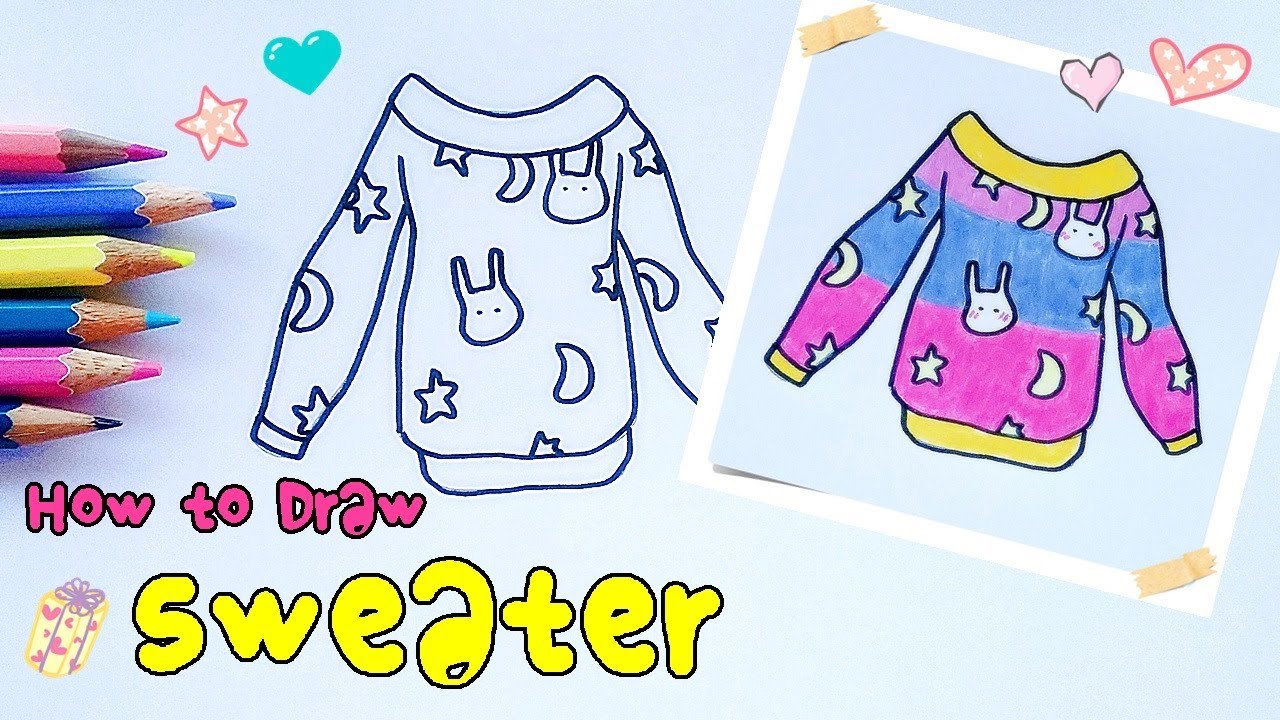 How to Draw sweater for winter.วาดรูปเสื้อกันหนาว ฤดูหนาว lovely art heartbeat