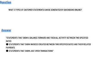 What 3 types of customer statements can be generated by QuickBooks Online?