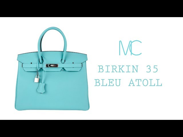 Hermes Birkin Handbag Bleu Atoll Togo with Gold Hardware 30 Blue