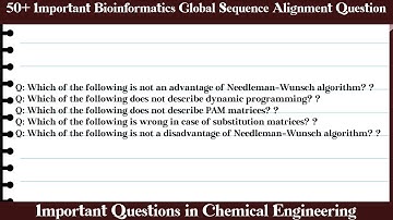 MCQ Questions Bioinformatics Global Sequence Alignment with Answers