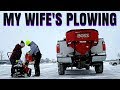 My Wife Plowing Snow For The First Time