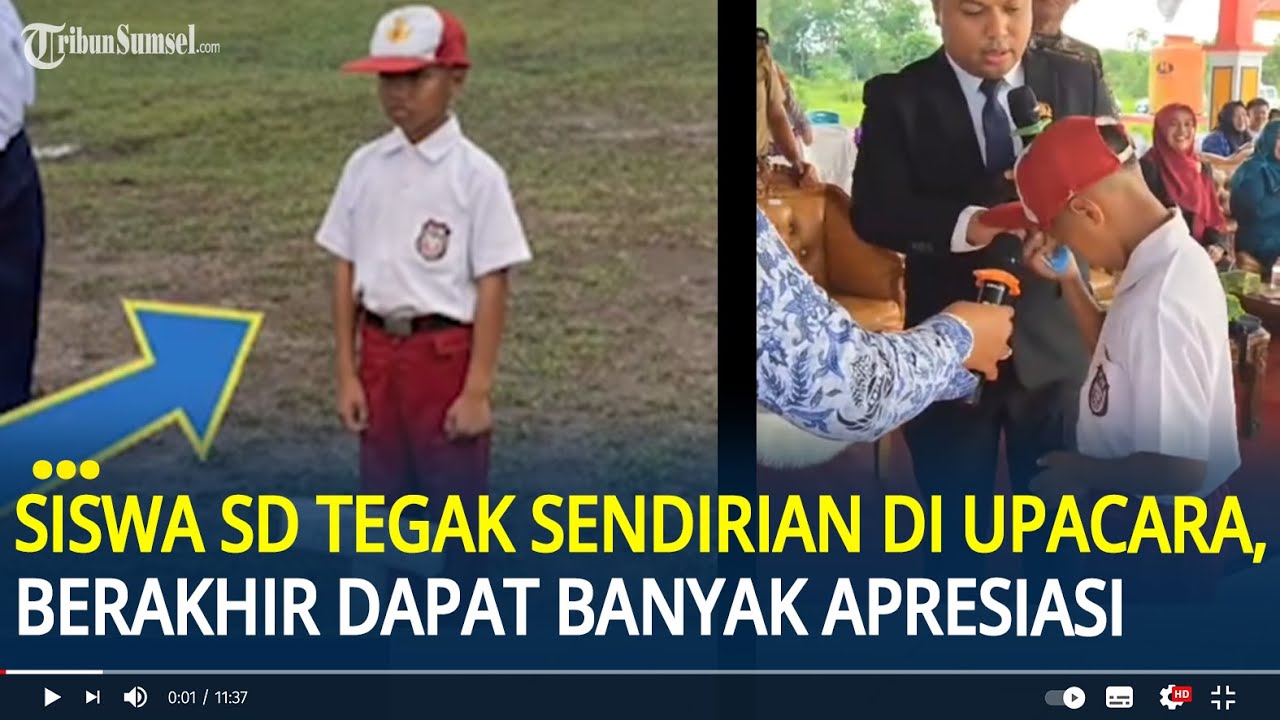Viral Siswa SD Tegak Sendirian di Barisan Saat Upacara Penurunan Bendera, Dapat Banyak Apresiasi