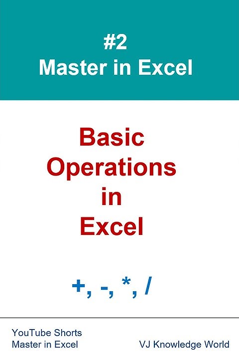 Master in Excel #2 - Basic Operations in Excel #Shorts - YouTube