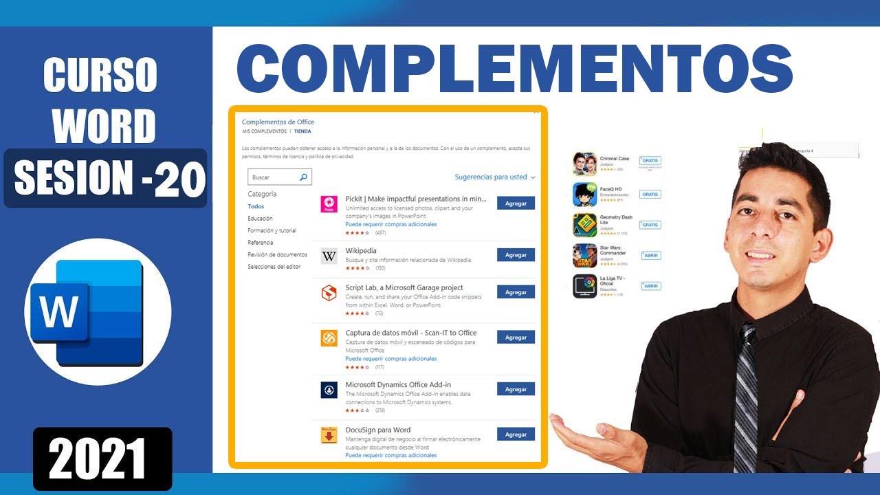 Como instalar complementos útiles en WORD | 20 - YouTube