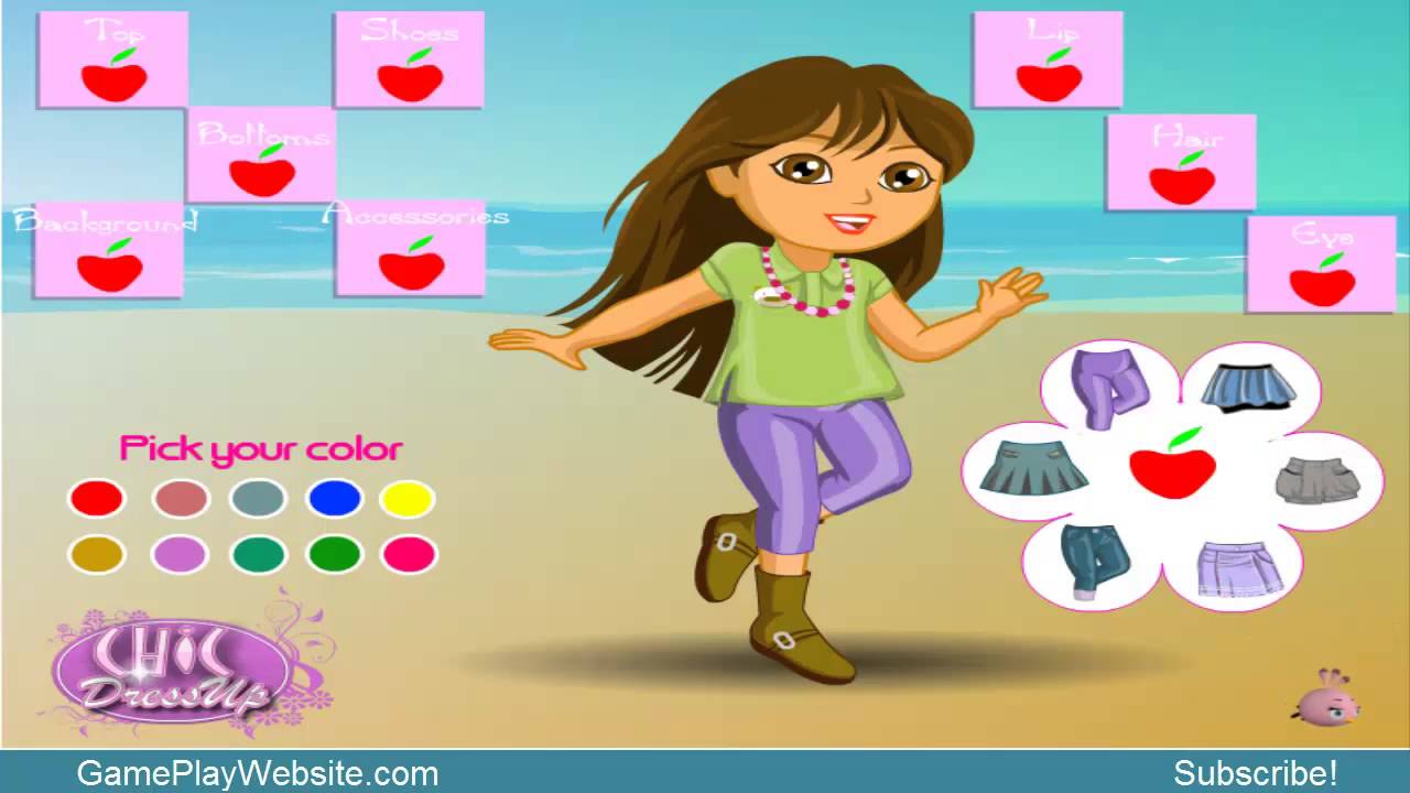 Dora Dressup and Makeover Online Game Baby Girl Games YouTube