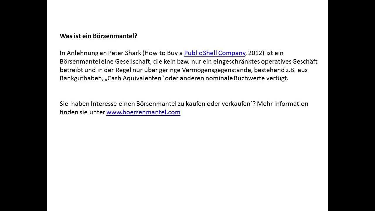 Update New Was ist ein Börsenmantel?