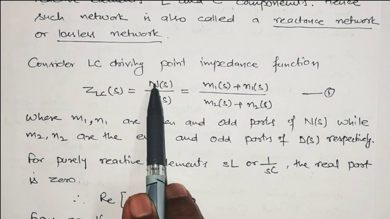SYNTHESIS OF DRIVING POINT IMMITANCE FUNCTION YouTube