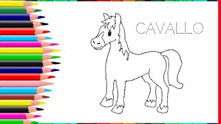 رسم تلوين حصان للاطفال | Horse coloring page for kids