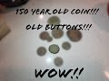 150 Year old Coin and CIVIL WAR Button found in Nebraska: Field Metal Detecting!!