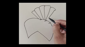 TURBAN DRAWING WITH LETTER W #turban #turbantutorial #turbanators #easydrawing #drawing #drawings