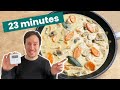 Recette express  blanquette de dinde  faire en 25 minutes 