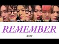 【日本語字幕】REMEMBER (기억할거야) - GOT7 日本語訳/和訳/パート分け/歌詞/가사/lyrics