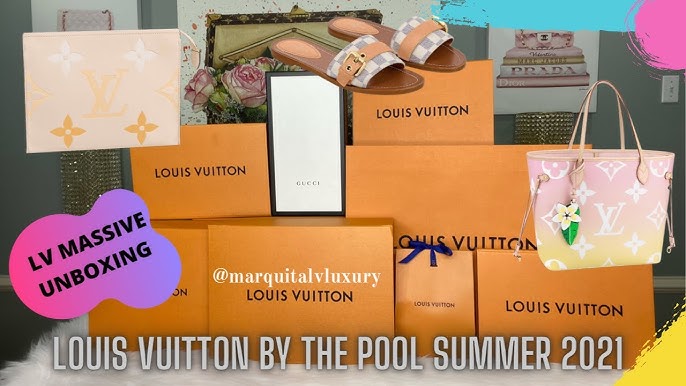 LOUIS VUITTON MASSIVE UNBOXING HAUL * LOUIS VUITTON BY THE POOL 2021 PART 1  * LV MARSHMALLOW BAG 