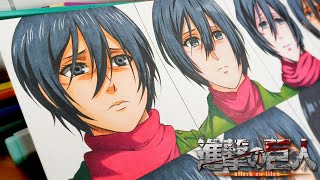 Drawing Mikasa ackerman in different anime styles | Attack on titan / 進撃の巨人