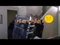 Moving a Heavy Upright Piano Upstairs with 2 Movers and tight landing