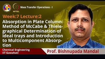 Lec 25: Absorption in plate column: Method of McCabe & Thiele-graphical determination of ideal trays