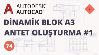 Autocad Dersleri Dinamik Blok A3 Antet Oluşturma - 1